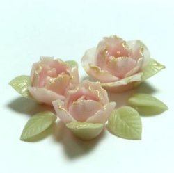 Photo2: Clay Art Bead set "Peach blossom"fancy pink color