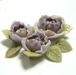 Photo2: Clay Art Bead set "Peach blossom"mauve color