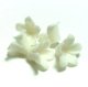 Clay Art Bead set "Jasmine"white color 5pcs