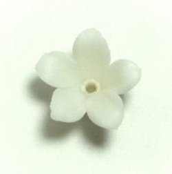 Photo2: Clay Art Bead set "Jasmine"white color 5pcs