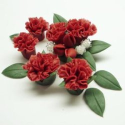 Photo2: Clay Art Bead set "Carnation"red color