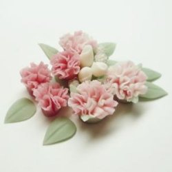 Photo2: Clay Art Bead set "Carnation"pink color
