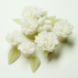 Photo2: Clay Art Bead set "Carnation"white color