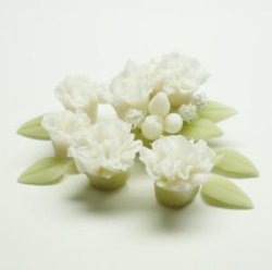 Photo3: Clay Art Bead set "Carnation"white color