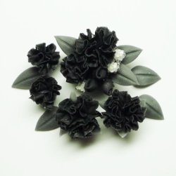 Photo1: Clay Art Bead set "Carnation"black color