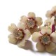 Clay flower Cherry blossom Party type zirconia Wine color 9mm 2pcs