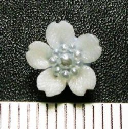 Photo2: Clay flower Cherry blossom Party type pale blue 8mm 2pcs