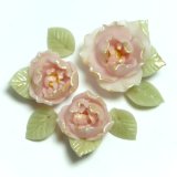 Photo: Clay Art Bead set "Peach blossom"fancy pink color