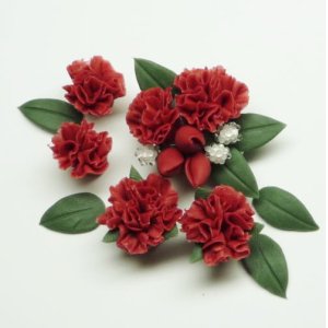 Photo: Clay Art Bead set "Carnation"red color