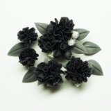 Photo: Clay Art Bead set "Carnation"black color