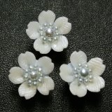Photo: Clay flower Cherry blossom Party type pale blue 8mm 2pcs