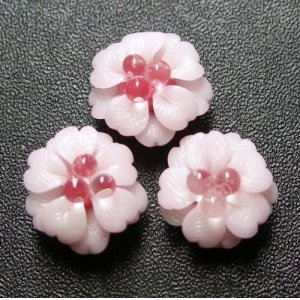 Photo: Clay flower Double cherry blossom pink 9mm 2pcs