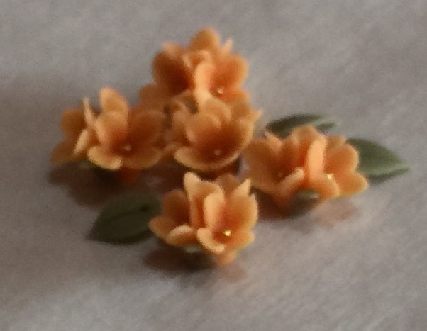 Photo3: Clay Art Bead set "osmanthus(fragrant olive)"