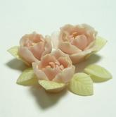 Photo2: Clay Art Bead set "Peach blossom"peach pink color