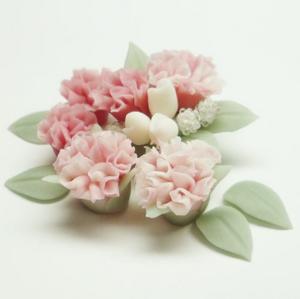 Photo3: Clay Art Bead set "Carnation"pink color