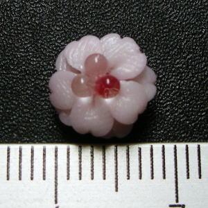 Photo3: Clay flower Double cherry blossom pink 9mm 2pcs